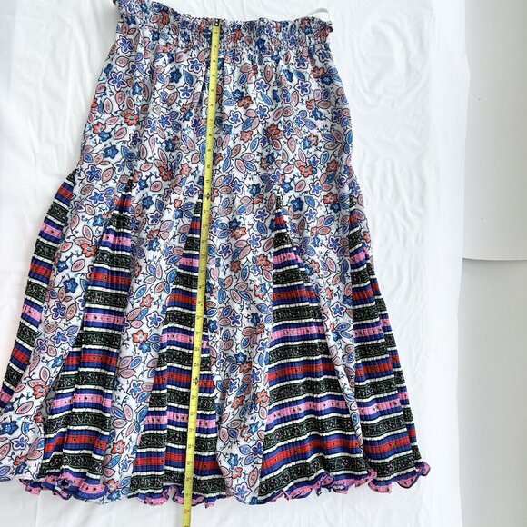 Diane Freis Georgette rare Vintage 80s Pleated Skirt full A-line sz 12 - Picture 7 of 11